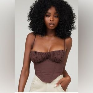 House of CB Chocolate Crop Corset